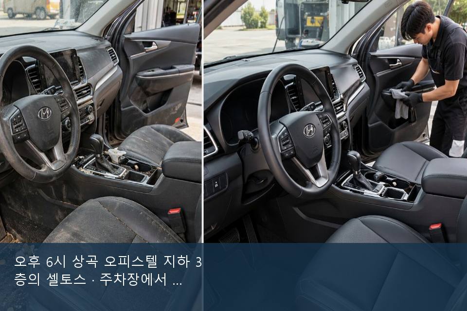 오후 6시 상곡 오피스텔 지하 3층의 셀토스 · 주차장에서 부른 날