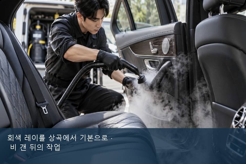 회색 레이를 상곡에서 기본으로 · 비 갠 뒤의 작업