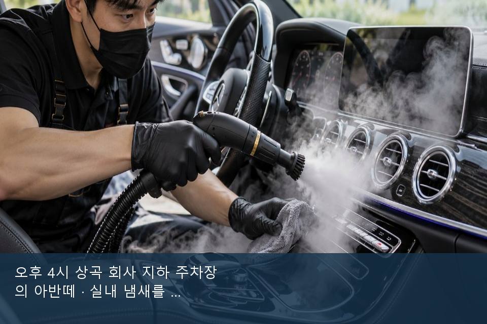 오후 4시 상곡 회사 지하 주차장의 아반떼 · 실내 냄새를 연 기록