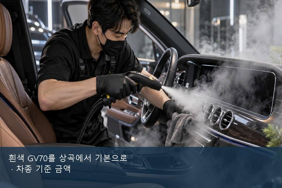 흰색 GV70를 상곡에서 기본으로 · 차종 기준 금액
